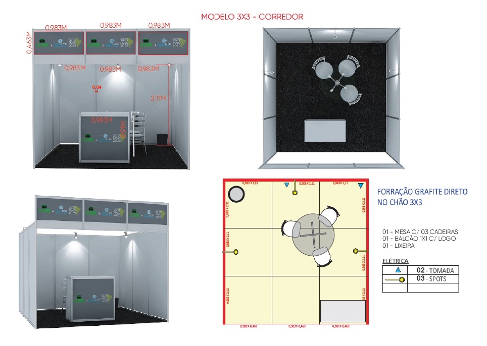 3x3-corredor